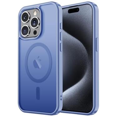 Imagem de Janmitta Capa magnética para iPhone 16e, com protetor de tela, compatível com MagSafe, proteção contra quedas de grau militar, capa de telefone fosca translúcida fina à prova de choque, roxo claro