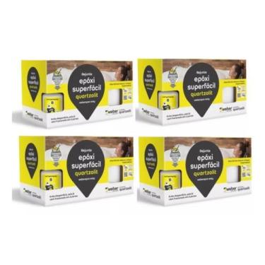 Imagem de kit Rejunte Epóxi Quartzolit 1kg com 4 Unidades Cinza Outono - SaintGo