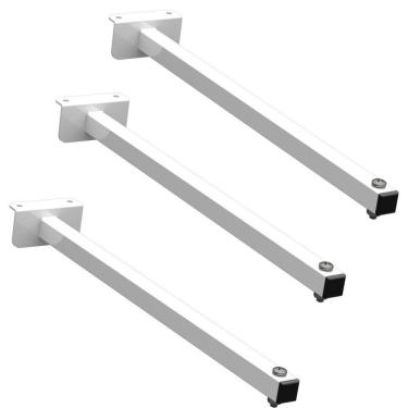 Imagem de 03 Suportes Refletor Fachada Banner Braço 30cm 03 Cj - Branco