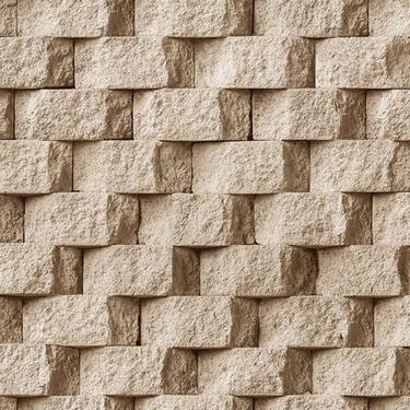 Imagem de Papel De Parede Vinilico Tijolinho 3d Marfim.