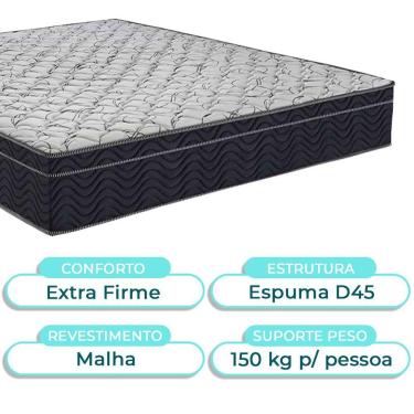 Imagem de Cama Box Baú Preto + Colchão Casal Airtech 150 Ortobom