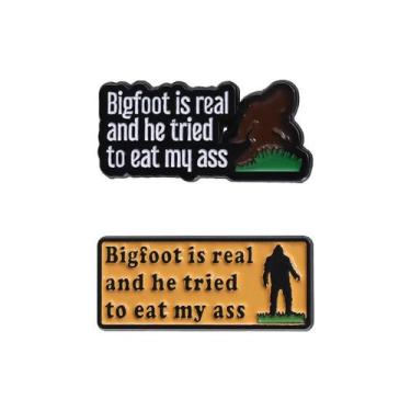 Imagem de Alfinetes de broche Funny Bigfoot Quote Lapel Pin Alloy 3x1,4 cm - Yiw