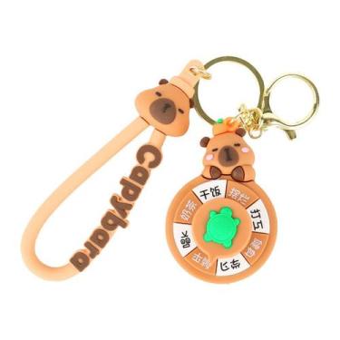 Imagem de Chaveiro Capybara Cartoon Spinning Toy em PVC com corda pendurada - yi