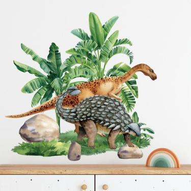 Imagem de Adesivos de parede Cartoon Dinosaur Jungle Forest PVC 39x118cm - yiwei