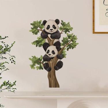 Imagem de Adesivo de parede Cartoon Panda, adesivo removível em PVC 40x60cm - yi