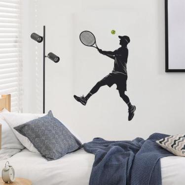 Imagem de Adesivos de parede Silhueta de jogador de tênis em PVC 30x60cm - yiwei