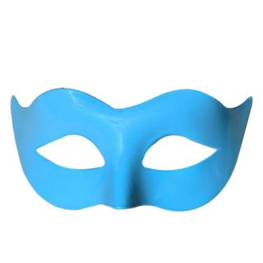 Imagem de Máscara de festa, plástico azul, meia face, adereço de cosplay para co