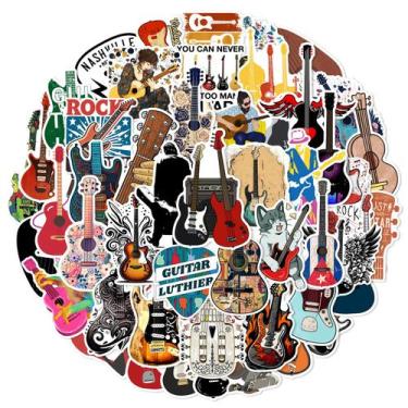 Imagem de Adesivos de música para guitarra, decalques de vinil, 50 unidades para