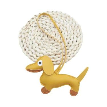 Imagem de Chaveiro De Cachorrinho Fofo, Acessório Clássico De Moda Em Couro PU, 