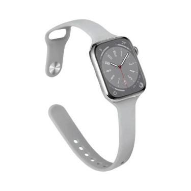 Imagem de Pulseira De Silicone Fina Para Apple Watch 44mm 40mm 38mm 42mm 49mm iW