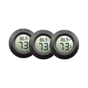 Imagem de Termômetro Digital E Medidor De Umidade Redondo LCD Para Carro, Armári