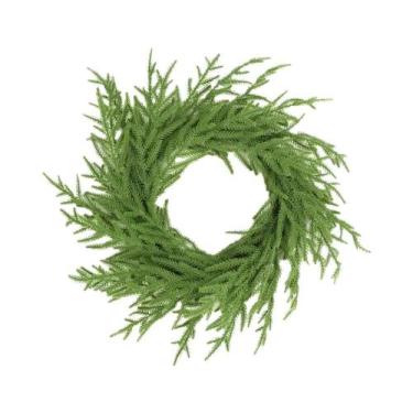 Imagem de Guirlanda De Natal Com Agulhas De Pinheiro Artificiais, Ornamento Redo