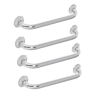 Imagem de Kit 4 Barras De Apoio 40 Cm Aço Inox Alça Idoso E Deficiente - Tatudeb