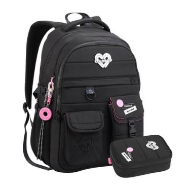 Imagem de Kit Mochila De Costas Color Up Escolar E Estojo Box Teen Cor:Preto - S