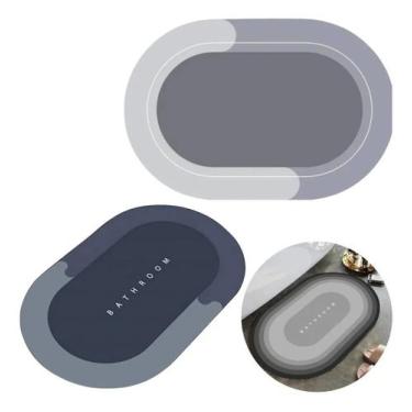 Imagem de Kit 2 Tapete Ultra Antiderrapante 58x38cm Saída Box Banheiro - Porta E