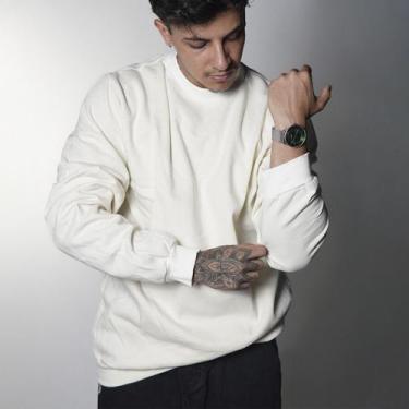 Imagem de Moletom Careca Masculino sem Capuz Inverno Quentinho Blusa de Frio Cas