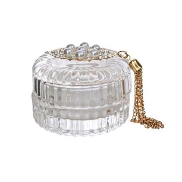 Imagem de Castiçal em vidro com tampa e pendente 4,8cm - LINX