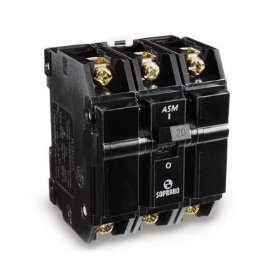 Imagem de Disjuntor Preto 3 X 30A Padrão NEMA Trilho DIN 35MM para Proteção de Instalações Elétricas com Tensão de Isolamento 380V