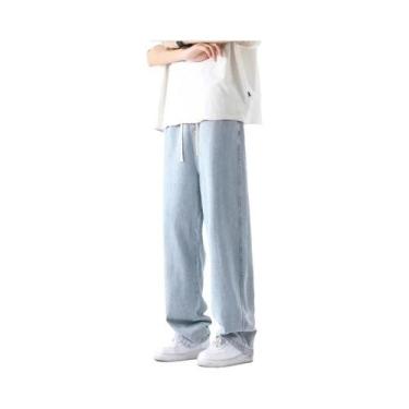 Imagem de Calças Jeans Slim Fit Soltas para Adolescente - Casual, Moda, M-5XL, B
