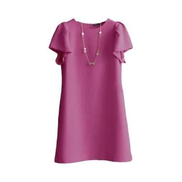 Imagem de Vestido Mini Vintage Feminino Com Manga Franzida ZANZEA, Casual De Ver