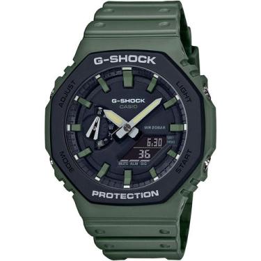 Imagem de Relógio CASIO G-SHOCK masculino anadigi verde GA-2110SU-3ADR