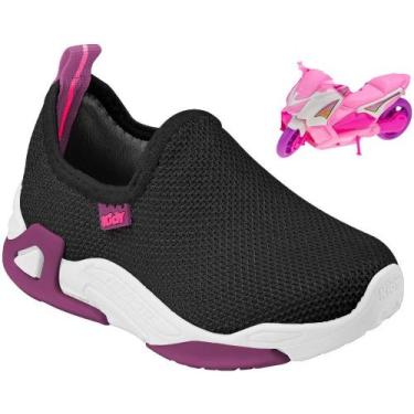Imagem de Tenis kidy play ref:007-1634 menina, Branco, Preto, Violeta, 31