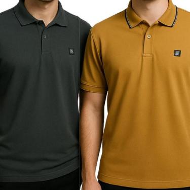 Imagem de Camisa Plus Size Confortavel Masculina Básica Casual - J.E., G1, Liso 