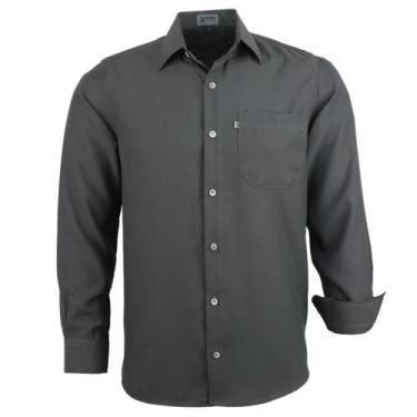 Imagem de Camisa Social Amil Microleve Masculina Clássica Manga Longa Não Amassa