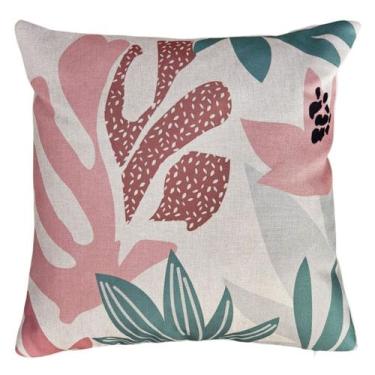 Imagem de Capa Almofada Linho Tom Pastel Bege Verde Rosa Decorativa 43x43 - M3 D