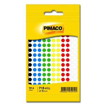 Imagem de Etiqueta Adesiva para Codificação 6mm Colorida, BIC, Pimaco, 886593, 715 Unidades