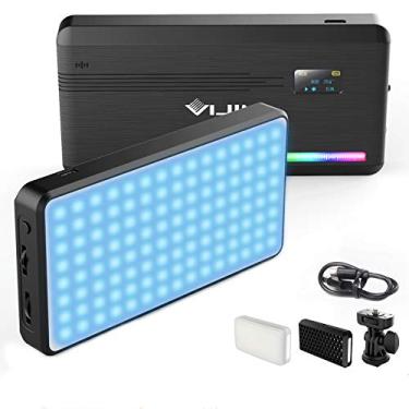 Imagem de VIJIM VL196 Luz de vídeo LED RGB com suporte ajustável, regulável 2500 K-9000 K, 20 modos de efeito de iluminação, luzes de LED para câmera, iluminação portátil para fotografia com softbox e moldura