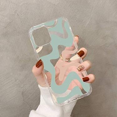 Imagem de Liquid Swirl Abstract Pattern para iPhone 11 12 pro XS MAX 8 7 6 6S Plus X 5S SE 2020 XR Capa verde grama bege, A2, para iPhone 5 5S SE