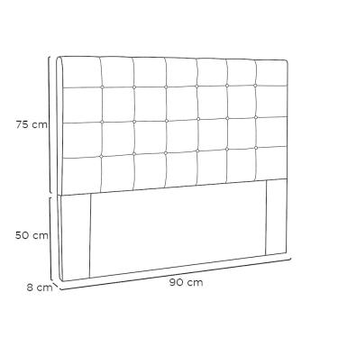 Imagem de Cabeceira Solteiro 0,90M Verona Linho Rústico Cinza Escuro