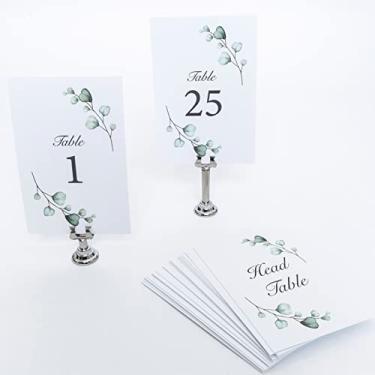 Imagem de CLEVER SIGNS Números de mesa 1-25 Plus cartão de mesa de cabeça, 4 x 6, números de mesa para recepção de casamento, aniversário, chá de bebê, chá de panela, Natal, festas, eventos e celebrações