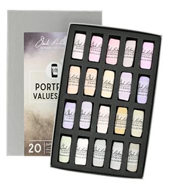 Imagem de Jack Richeson Retrato de pastéis macios enrolados à mão: valores 9-10, conjunto de 20 peças