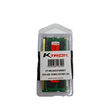 Imagem de Memoria Ram Ktrok 4gb Ddr3 1600mhz Sodimm KT-MC4GD31600S