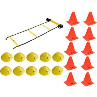 Imagem de Kit Treinamento Funcional Com Escada De Agilidade + Cones + Chapéu Chi