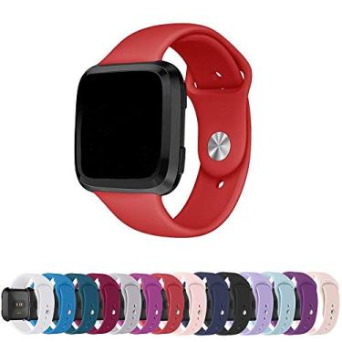 Imagem de Pulseira Silicone Sport para Fitbit Versa - Fitbit Versa 2 - Fitbit Versa Lite - Marca Ltimports (Vermelho)