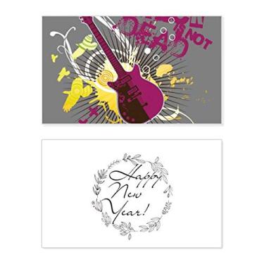 Imagem de Rock Music Guitar Instrumento musical Ano Novo Festival Cartão de felicitações Bless Message Present