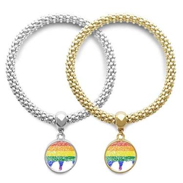 Imagem de DIYthinker Arco-íris Gay Porco LGBT Lover Pulseira Pingente Joia Corrente para Casal Presente