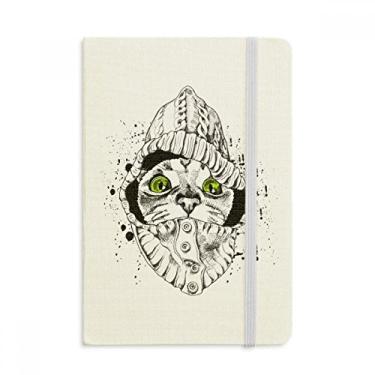 Imagem de Suéter branco cabeça de gato protege animal amante de animais de estimação, capa dura de tecido oficial diário clássico