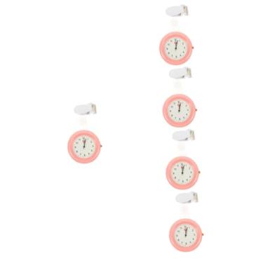Imagem de VALICLUD 5Pcs Relógio De Mesa Fob Relógio Criativo Relógio Médico Relógio Conveniente Mostrador Claro Relógio Clip-On Colarinho Pingente Pequeno Relógio Feminino Fivela Botão Bateria