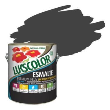 Imagem de Lukscolor esm base agua cores 900ml, FOSCO PRETO