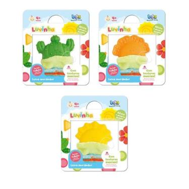 Imagem de Luva Mordedor De Vinil Para Bebês Gengivas Dentição Toyster, Flor Lara