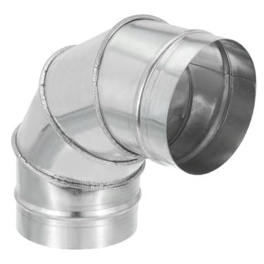 Imagem de PATIKIL Conector de tubo de duto de cotovelo de 90 graus OD 12,7 cm, conector de tubo de combustão de chaminé de ventilação HVAC, adaptador de ferro galvanizado para tubo de escape de ventilação