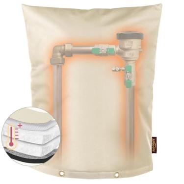 Imagem de Angooni Tampa de prevenção de refluxo atualizada, folha de alumínio (-15.0 °C) - 40.6 cm L x 50.8 cm A Industrial 600D Winter Sprinkler Valve Covers for Outside, Anti-UV Winter-Freeze Water Well Pump