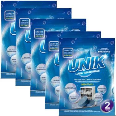 Imagem de 5x Pastilhas Para Limpeza de Máquina de Lavar Louças Unik C/ 10unida