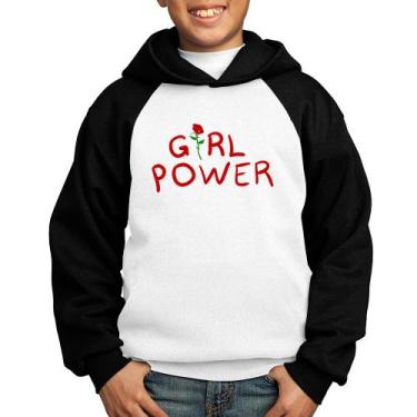 Imagem de Moletom Infantil Girl Power - Foca na Moda, Branco, Preto, 2