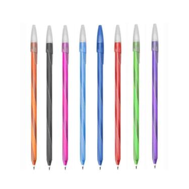 Imagem de Kit Caneta Esferográfica Cis Spiro Glow 0.7 Com 8 Cores