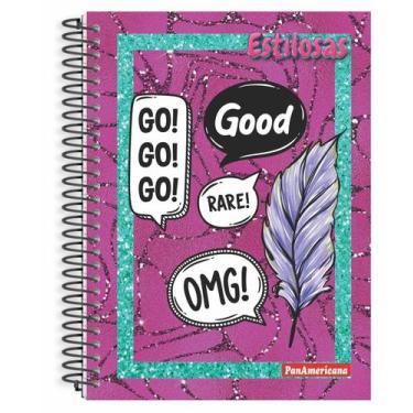 Imagem de Caderno universitario capa dura estilosa 20 materias 320 folhas - PanA